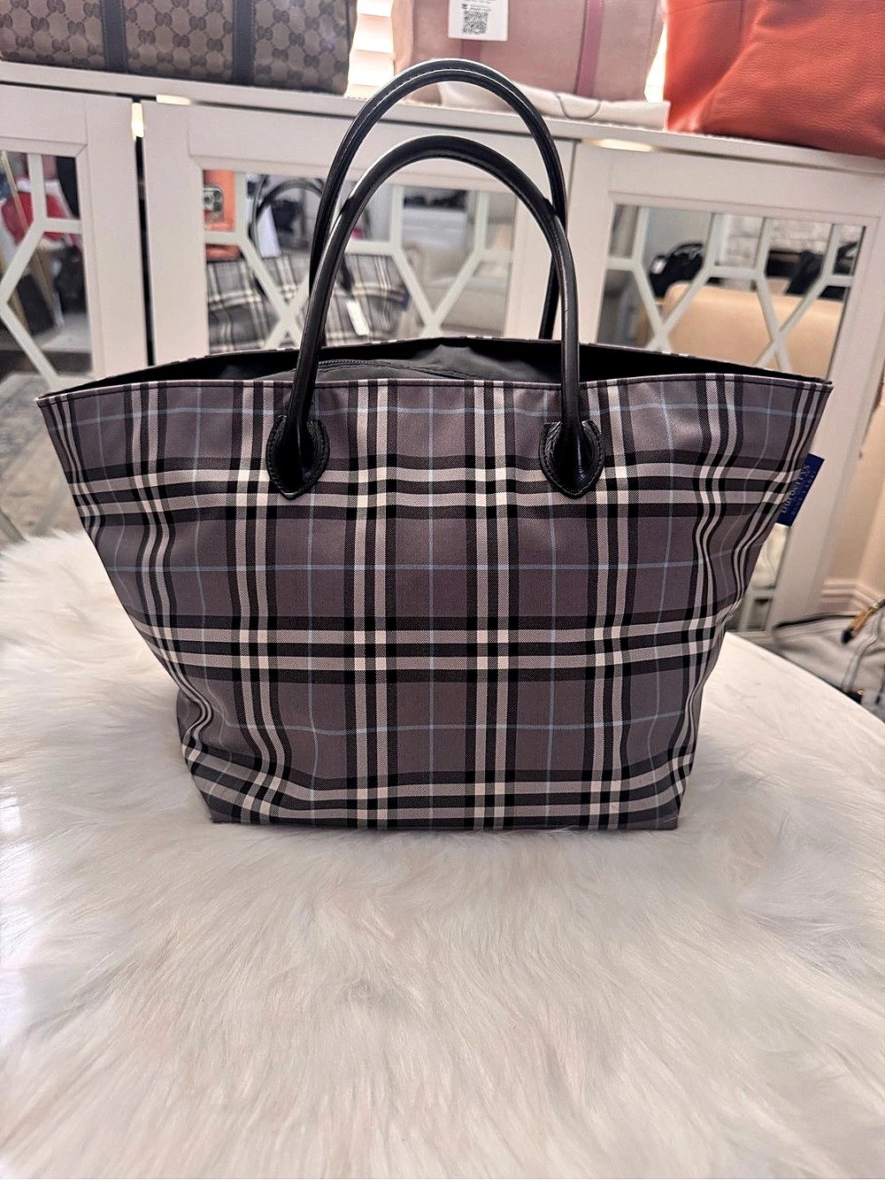 Burberry Blue Label Nova Check Plaid Tote